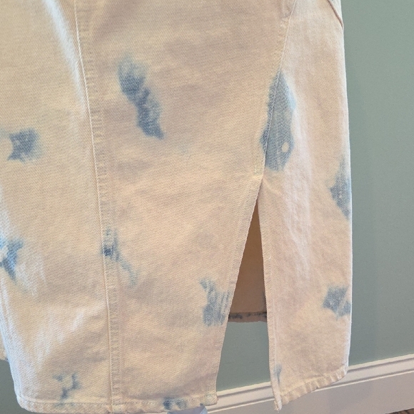 Future Collective Gabriella Karefa Size 12 Ivory & Blue Tye-Dye Denim Skirt - Picture 5 of 14